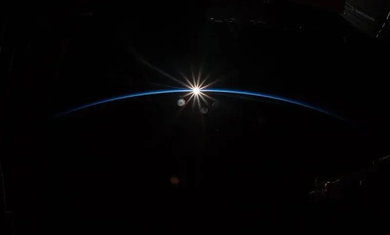 Sunrise from the International Space Station.  Photographed by German astronaut Alexander Gerst.