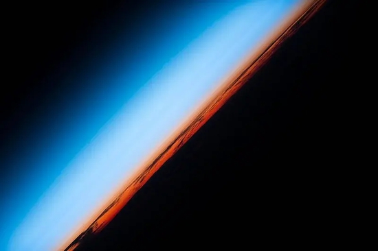 Sunset seen from the International Space Station.
