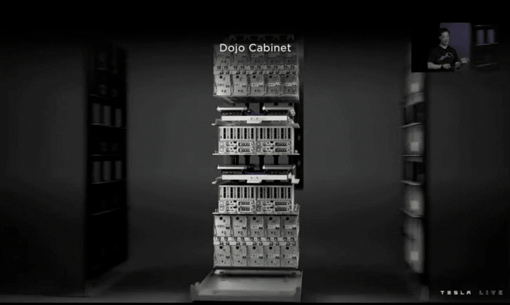 ▲Dojo supercomputer cabinet