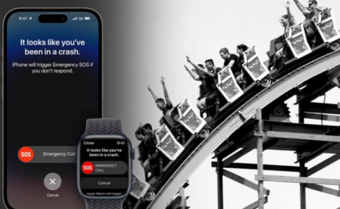 An American woman rides a roller coaster, and the Apple mobile phone detects a car accident and automatically calls the police, and the police run for nothing!